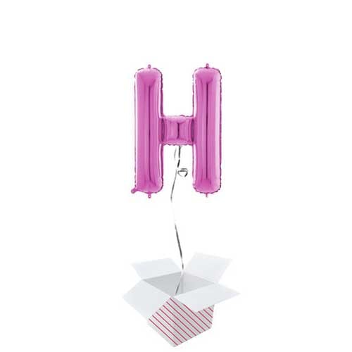 Hot Pink Letter H Helium Foil Giant Balloon - Inflated Balloon in a Box Product Image
