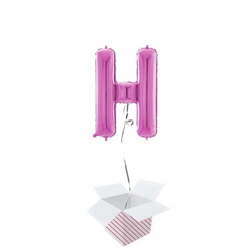 Hot Pink Letter H Helium Foil Giant Balloon - Inflated Balloon in a Box Product Gallery Image