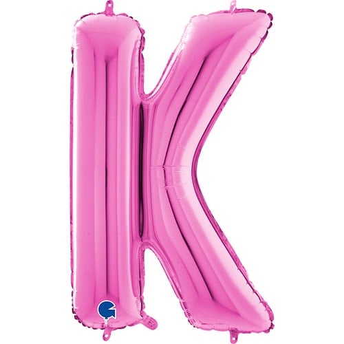 Hot Pink Letter K Helium Foil Giant Balloon 66cm / 26 in Product Image