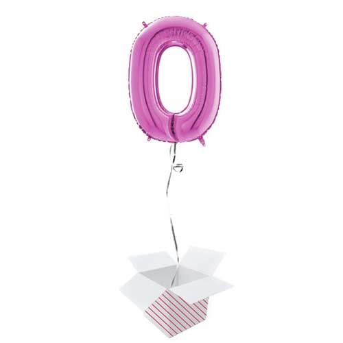 Hot Pink Letter O Helium Foil Giant Balloon - Inflated Balloon in a Box Product Image