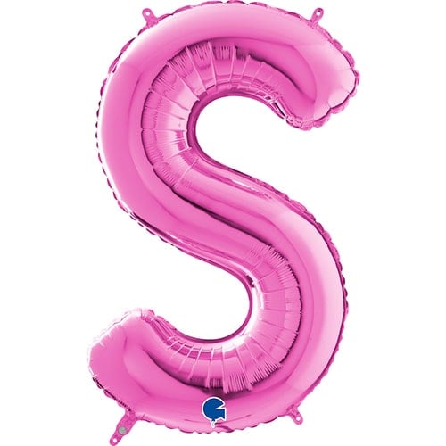 Hot Pink Letter S Helium Foil Giant Balloon 66cm / 26 in Product Image