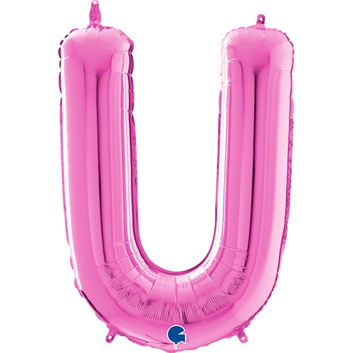 Hot Pink Letter U Helium Foil Giant Balloon 66cm / 26 in Product Image