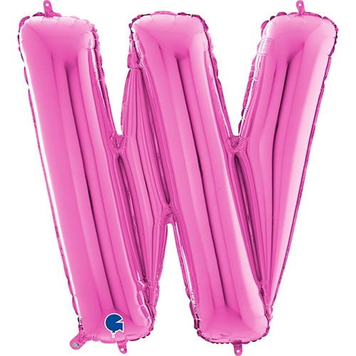 Hot Pink Letter W Helium Foil Giant Balloon 66cm / 26 in Product Image