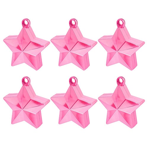 Hot Pink Magenta Star Balloon Weights - Pack of 6 Product Gallery Image