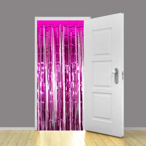 Hot Pink Foil Door Curtain Backdrop 92cm x 244cm - Pack of 10 Product Gallery Image