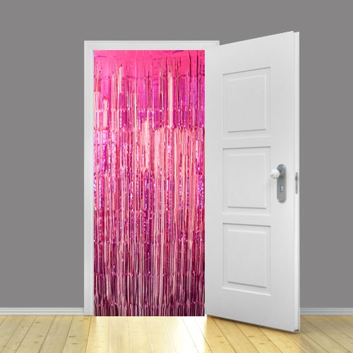 Hot Pink Foil Door Curtain Backdrop 95cm x 200cm - Pack of 10 Product Gallery Image