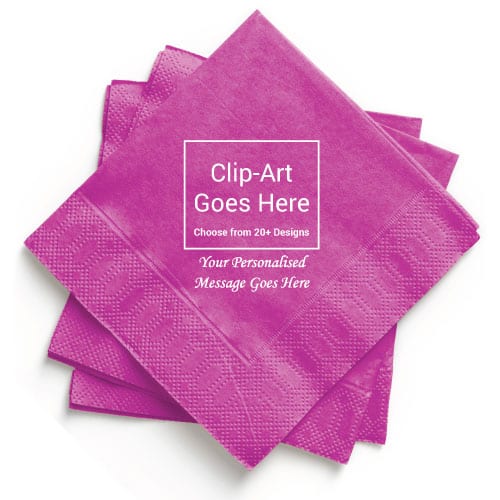 Hot-Pink Personalised Napkin - Pack of 50