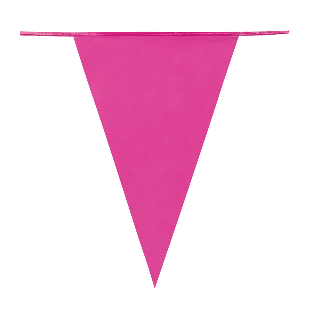 Hot Pink Plastic Pennant Bunting 10m View 3