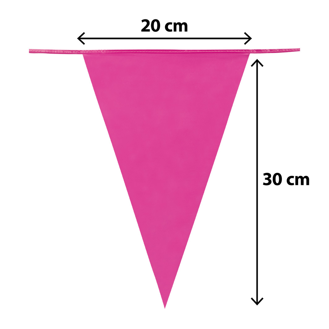 Hot Pink Plastic Pennant Bunting 10m View 4
