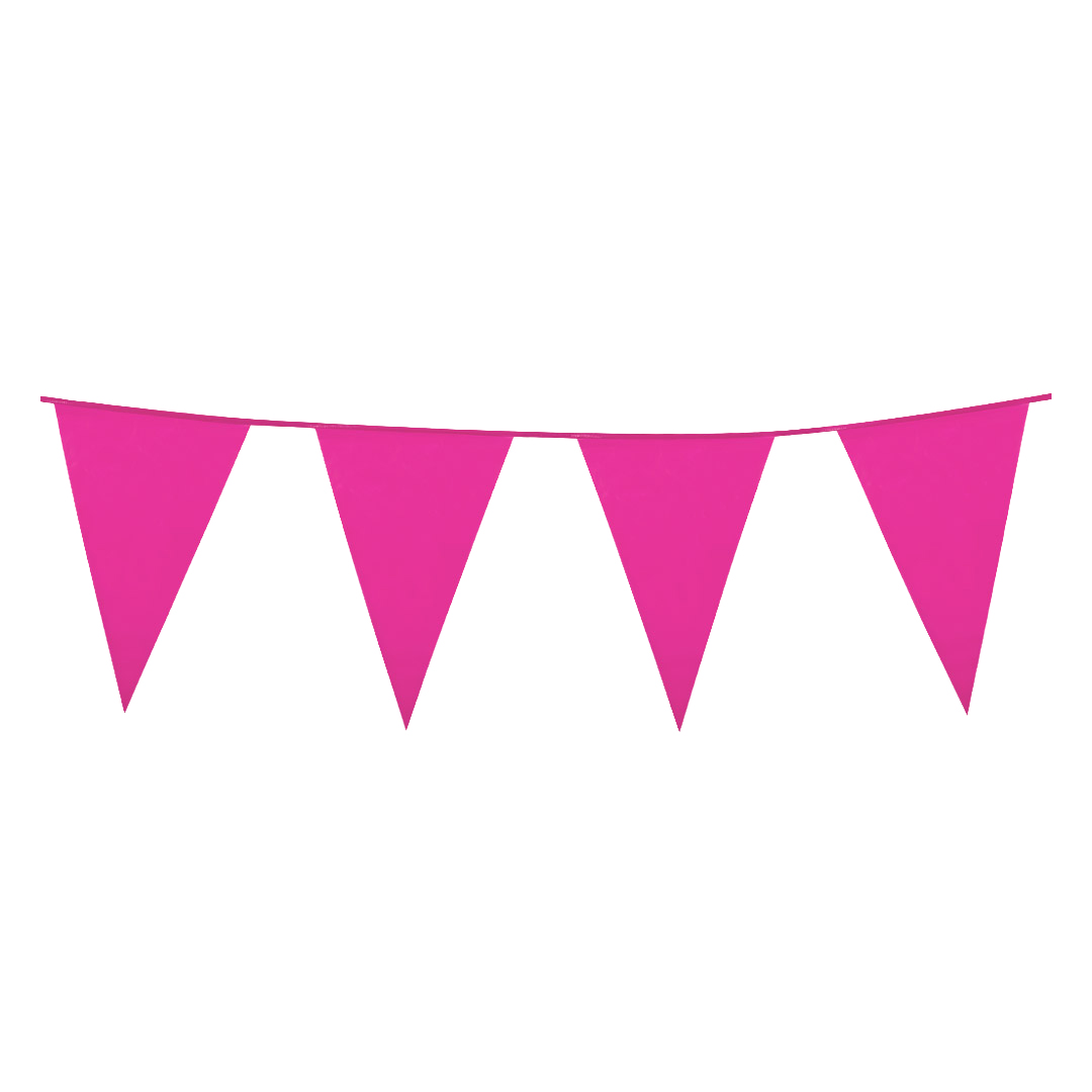 Hot Pink Plastic Pennant Bunting 10m View 2