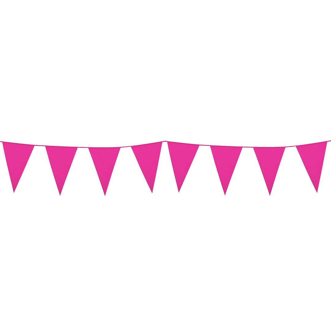 Hot Pink Plastic Pennant Bunting 10m