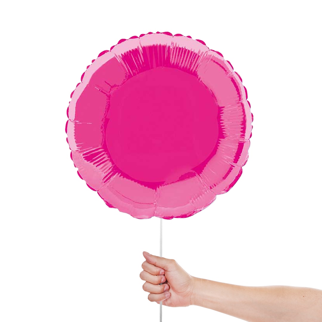 Hot Pink Round Foil Helium Balloon 46cm / 18 in Product Gallery Image