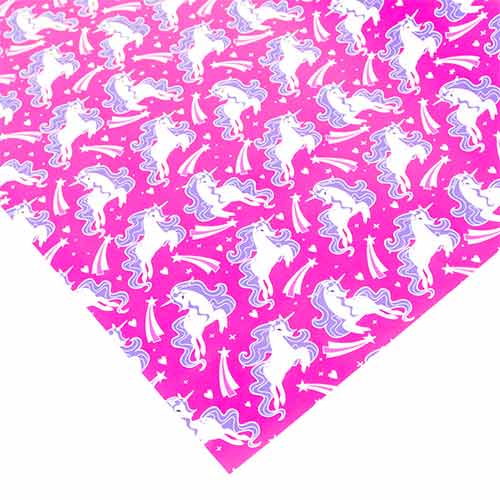 Hot Pink Unicorn Gift Wrapping Paper Roll 3m Product Image