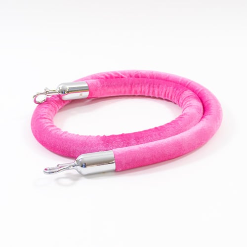 Hot Pink Velvet Rope with Chrome Hooks