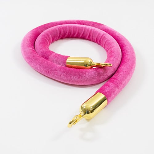 Hot Pink Velvet Rope with Gold Hooks