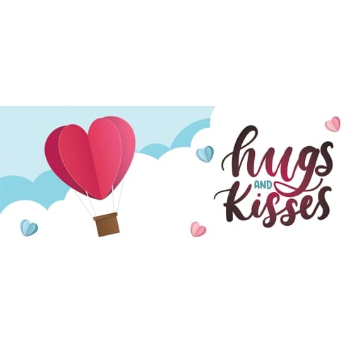 Hugs And Kisses Hot Air Balloon Valentine's Day PVC Party Sign Decoration Product Image