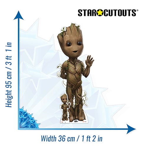 I Am Baby Groot Guardians of the Galaxy Star Mini Cardboard Cutout 95cm Product Gallery Image