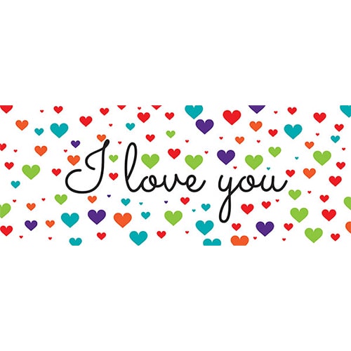 I Love You Colourful Hearts Valentines PVC Party Sign Decoration Product Image