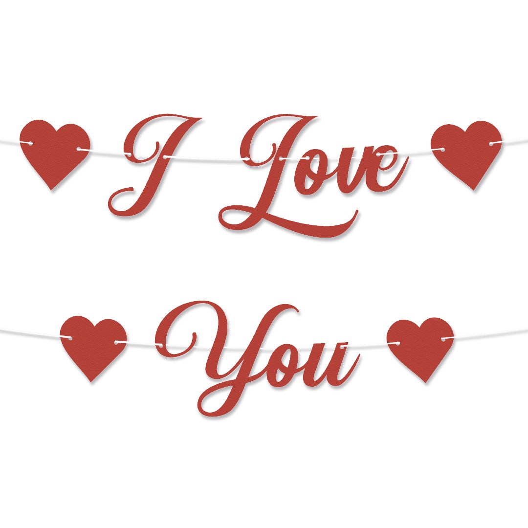 I Love You Customisable Recyclable Card Party Bunting