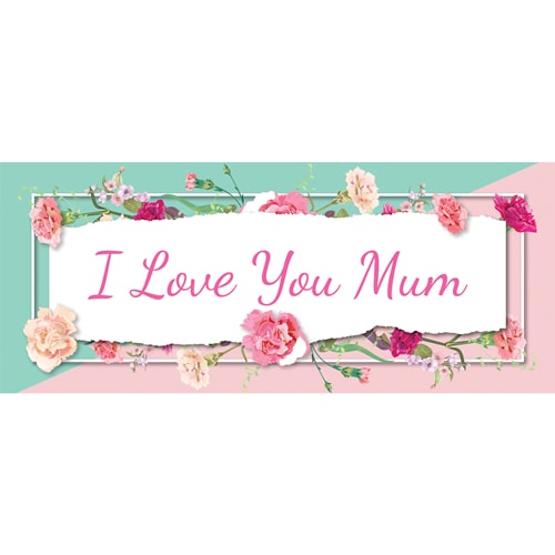 I Love You Mum Pastel Floral Mother's Day PVC Party Sign Decoration