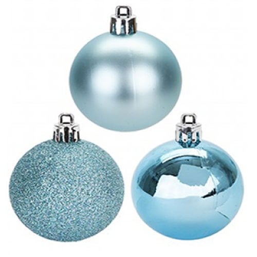 Ice Blue Baubles Christmas Tree Decorations 5cm - Pack of 8 Product Image