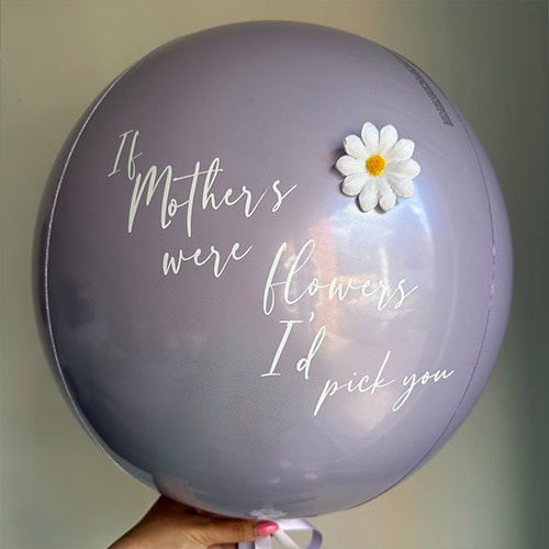 If Mothers Were Flowers Pastel Lilac Orbz Foil Helium Mother's Day Balloon Display - Inflated Balloon In A Box Product Gallery Image
