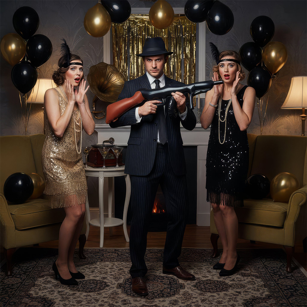 Inflatable Retro Mob Style Tommy Gun 80cm Product Gallery Image