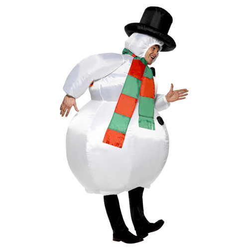 Inflatable Snowman Christmas Fancy Dress Costume Unisex Adult One Size Product Gallery Image