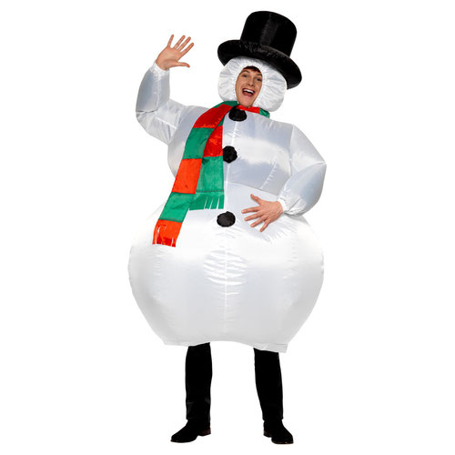 Inflatable Snowman Christmas Fancy Dress Costume Unisex Adult One Size Product Gallery Image