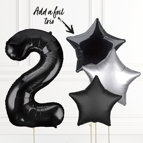Inflated Black Birthday Balloon Numbers Product Gallery Image