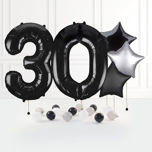 Inflated Black Birthday Balloon Numbers Product Gallery Image