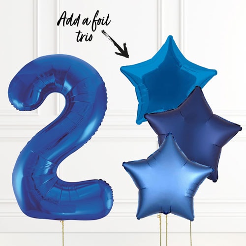 Inflated Blue Birthday Balloon Numbers Product Gallery Image