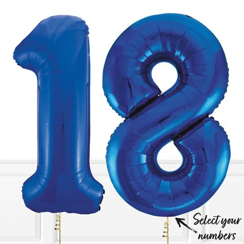 Inflated Blue Birthday Balloon Numbers Product Gallery Image