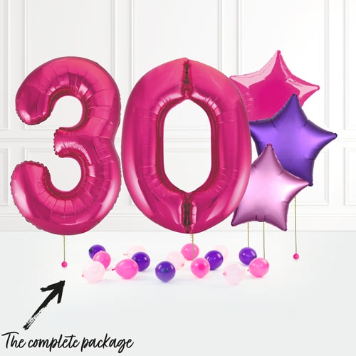 Inflated Hot Pink Birthday Balloon Numbers Product Gallery Image