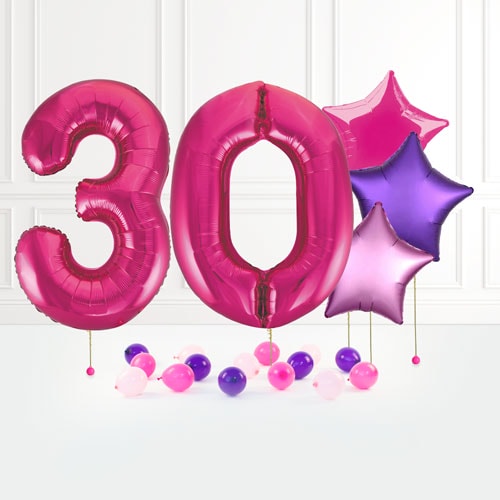 Inflated Hot Pink Birthday Balloon Numbers Product Gallery Image
