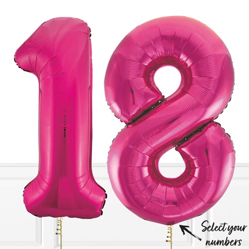 Inflated Hot Pink Birthday Balloon Numbers Product Gallery Image
