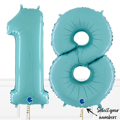 Inflated Pastel Blue Birthday Balloon Numbers Product Gallery Image