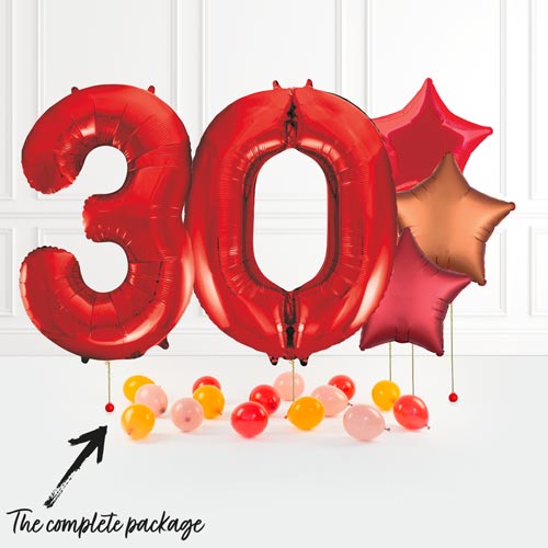 Inflated Red Birthday Balloon Numbers Product Gallery Image