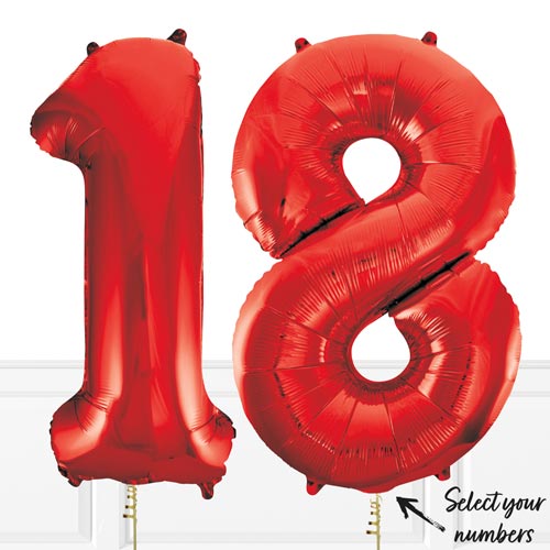 Inflated Red Birthday Balloon Numbers Product Gallery Image