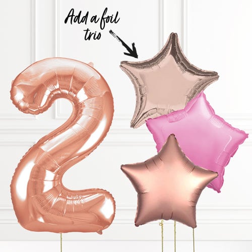 Inflated Rose Gold Birthday Balloon Numbers Product Gallery Image