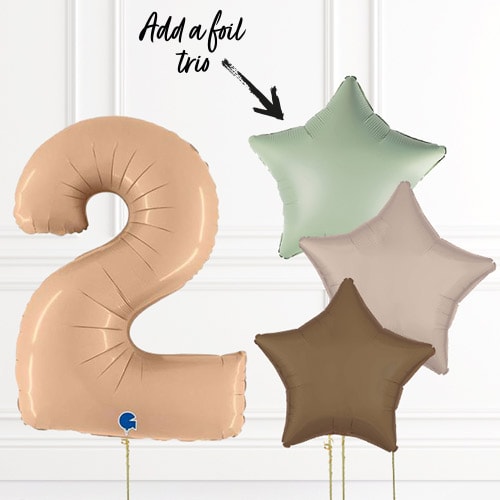 Inflated Satin Nude Birthday Balloon Numbers Product Gallery Image