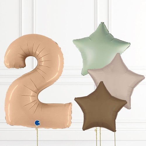 Inflated Satin Nude Birthday Balloon Numbers