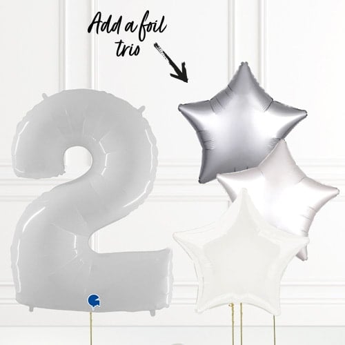 Inflated White Birthday Balloon Numbers Product Gallery Image
