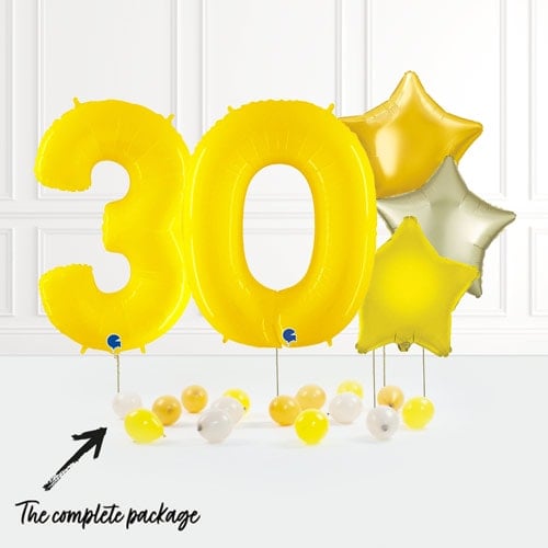 Inflated Yellow Birthday Balloon Numbers Product Gallery Image