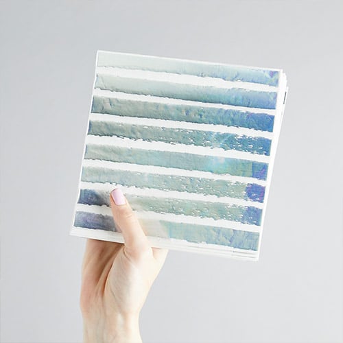 Iridescent Foil Striped Luncheon Paper Napkins 3 Ply 33cm - Pack of 16 Product Gallery Image