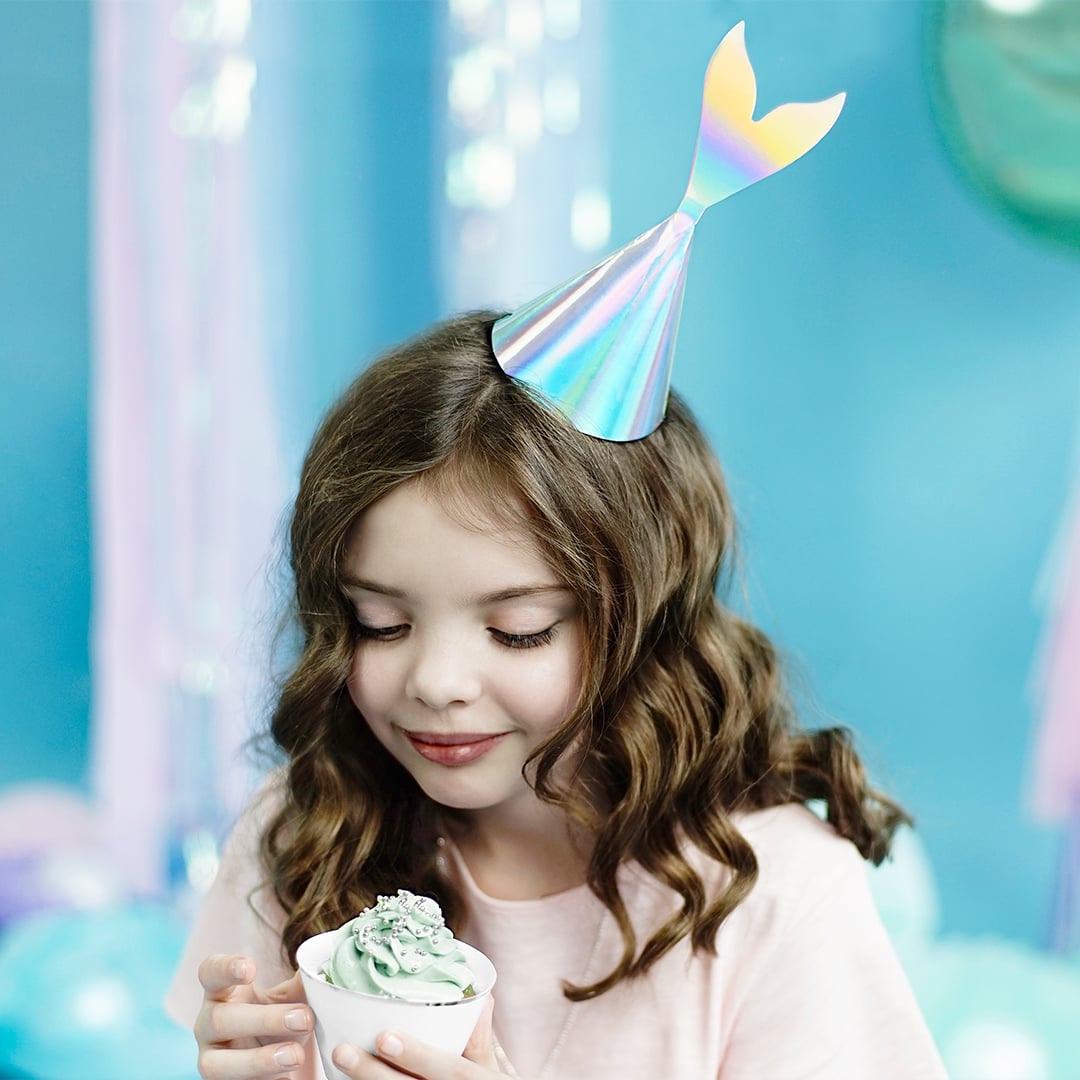 Iridescent Mermaid Tail Paper Party Hats - Pack of 6 Product Gallery Image