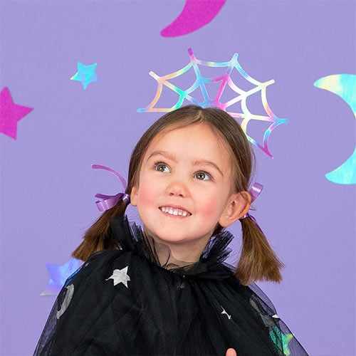 Iridescent Spider Web Halloween Headband Fancy Dress Accessory