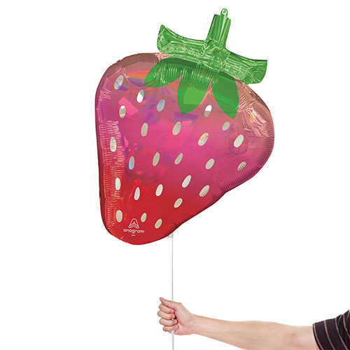 Iridescent Strawberry Helium Foil Shaped Balloon 68cm / 27 in Product Gallery Image