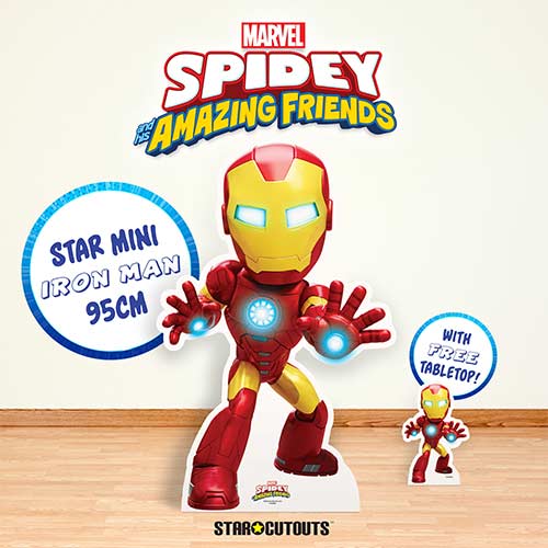 Iron Man - Spidey and His Amazing Friends Marvel Disney Star Mini Cardboard Cutout 95cm Product Gallery Image