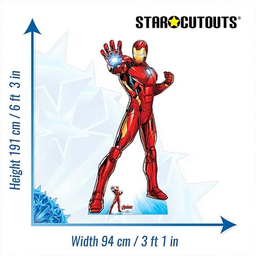 Iron Man Tony Stark Superhero Comic Book Art Marvel Lifesize Cardboard Cutout 191cm Product Gallery Image